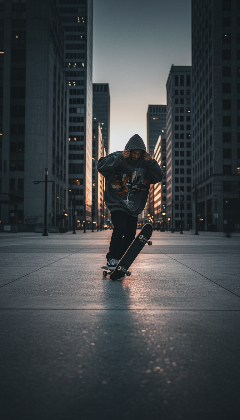Oversized Graphic Print Hoodie in use